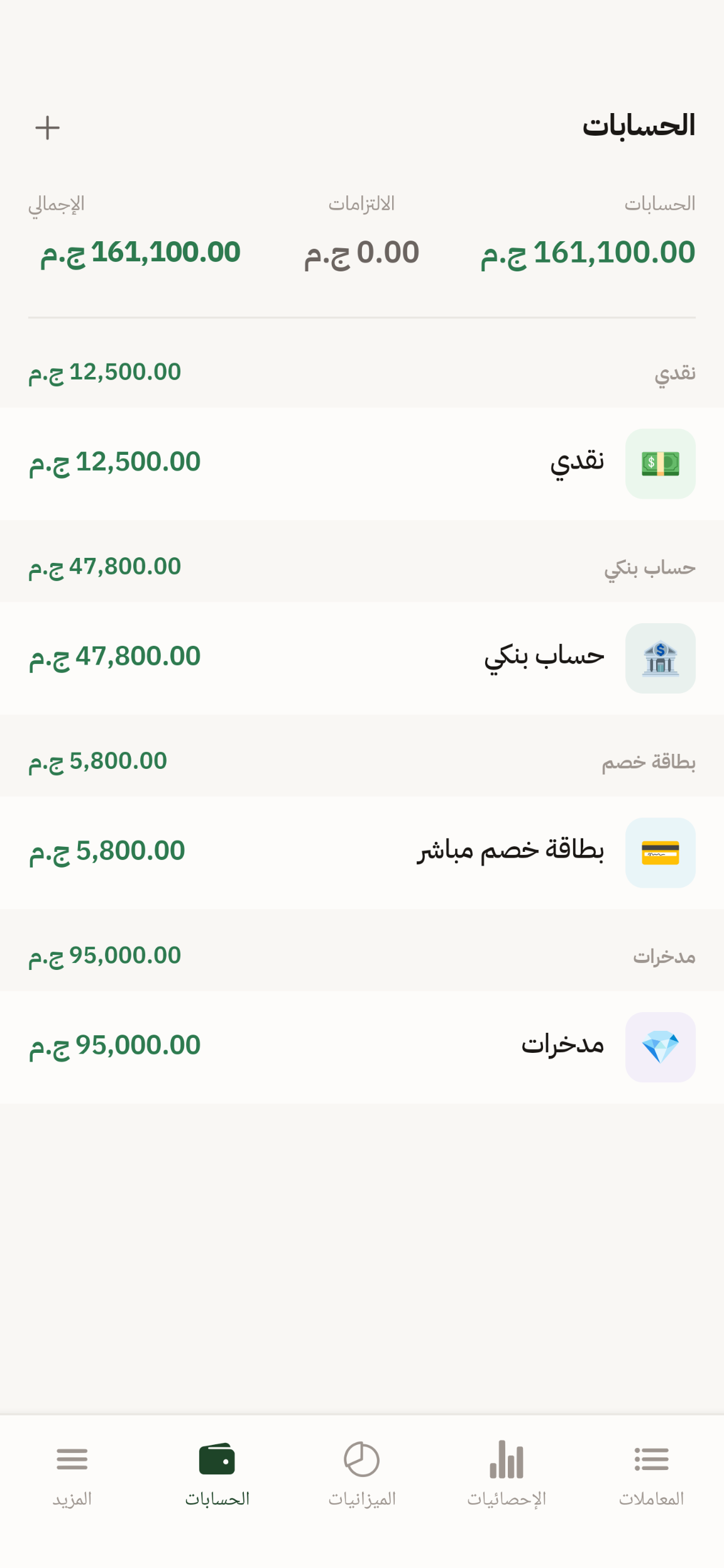 تدبير نظرة عامة على الحسابات